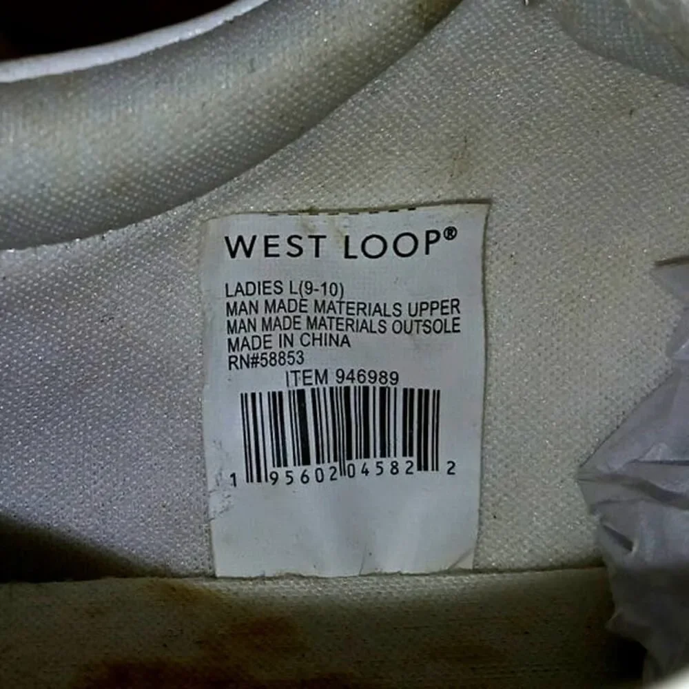 West Loop Women's White and Gold Glitter Sneakers